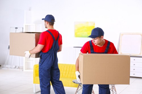 Removal van loading boxes for a move in Balham