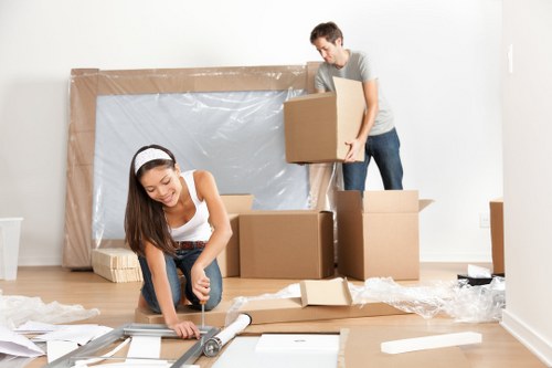 Professional packing and boxing of household items in a Balham home