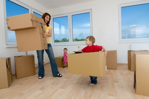 Organised unpacking of boxes in a new Balham property