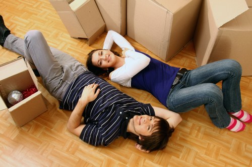 Packing boxes and preparing belongings for a Balham van move