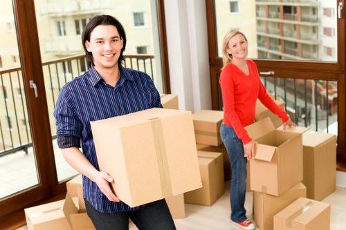 Furniture and boxes loaded into a moving truck for Balham customers