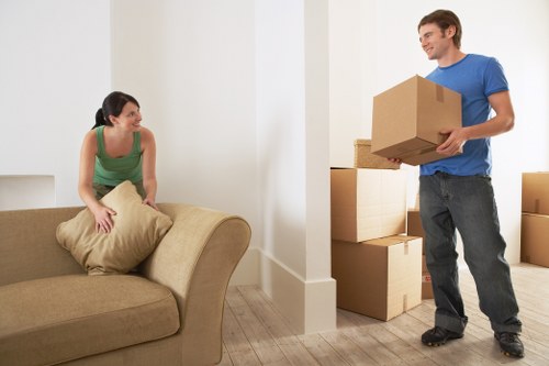 Unloading furniture and boxes into a new Balham flat